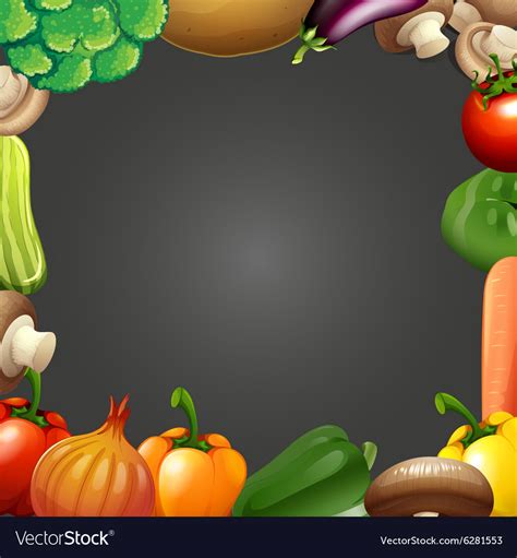 Border Design With Fresh Vegetables Royalty Free Vector