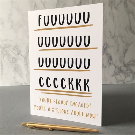 Rude Adult Humour Funny Engagement A5 Card By The New Witty