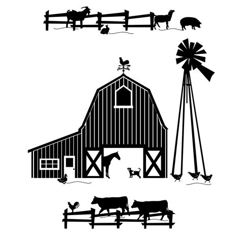 Free Barn And Silo Silhouette Download Free Barn And Silo Silhouette