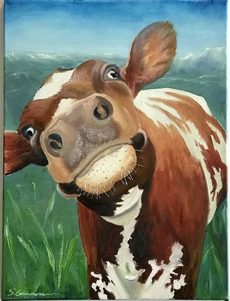 Funny Ayrshire Cow Painted In Oil I Used A Palette Knife In The