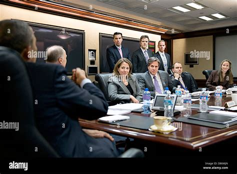Us President Barack Obama Attends A Meeting In The Situation Room Of
