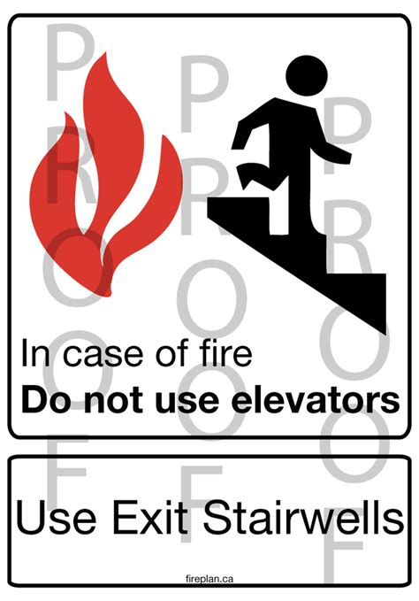 Do Not Use Elevators Sign