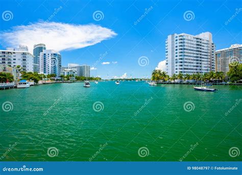 Miami Beach Cityscape Stock Image Image Of Miami Cityscape 98048797