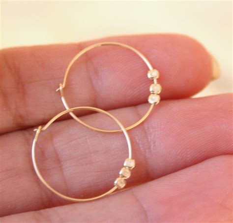 Gold Earrings Thin GOLD Hoops Tiny Gold Filled Hoops Etsy