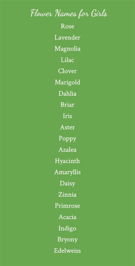 Flower Names For Girls In 2021 Pretty Names Cool Baby Names Name