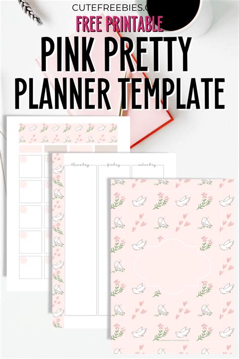 Pink Pretty Planner Printable Pdf Cute Freebies For You