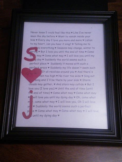 Homemade christmas gifts for your husband. Homemade anniversary present for my husband: lyrics to our ...