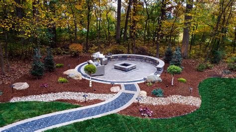 Paver Patio With Firepit Hardscape Easy Landscaping Fire Pit Patio