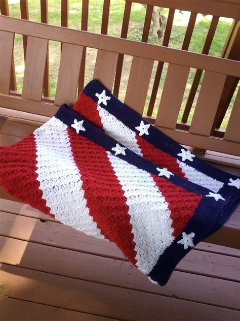 Americana Afghan With Stars And Stripes Dog Sweater Crochet Pattern