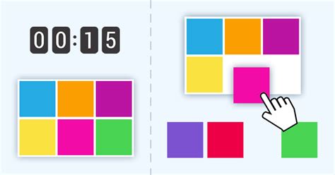 Online Memory Game Grid Of Colored Squares