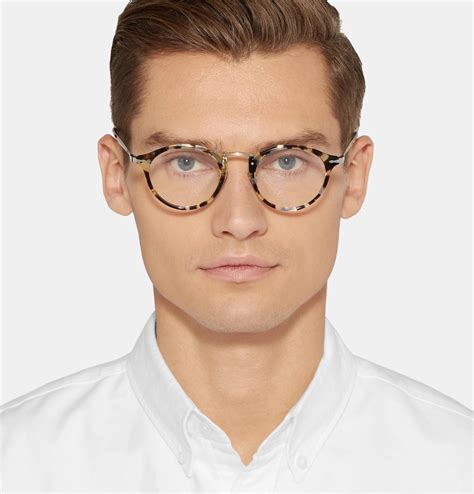 Persol Round Frame Tortoiseshell Acetate And Gold Tone Optical Glasses In Brown For Men Lyst