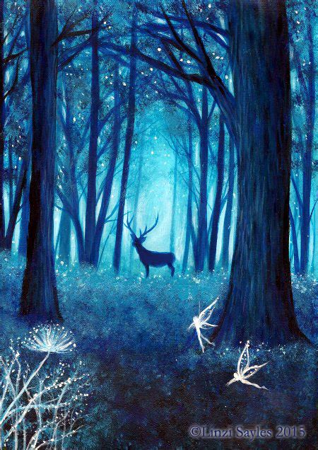 Magical Deep Blue Forest By Faerysayles On Deviantart