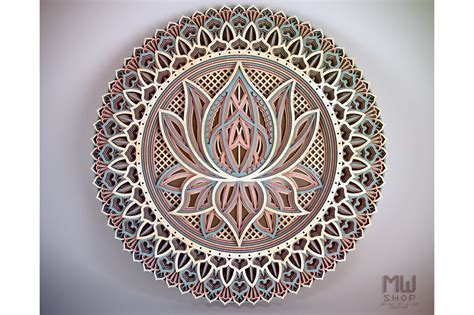 M12 Lotus Flower Mandala Pattern 578808 Laser Engraving Design