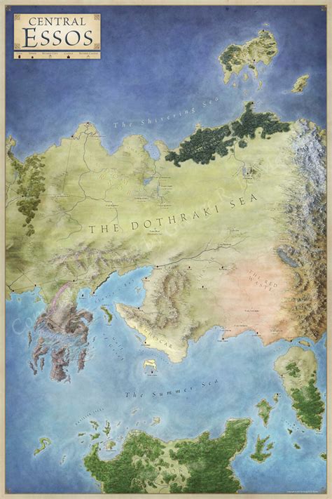Central Essos Map For Game Of Thrones Fantastic Maps