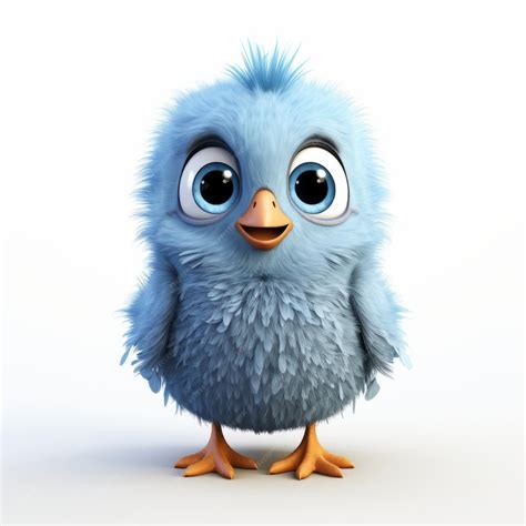 Premium Ai Image Cute Blue Bird Cartoon 3d Sprites In Pixar Style