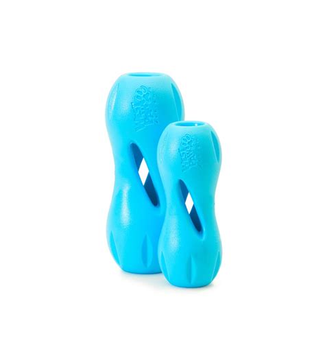 West Paw Zogoflex Qwizl Treat Dispenser Dog Toy Aqua Blue Mooshiepets