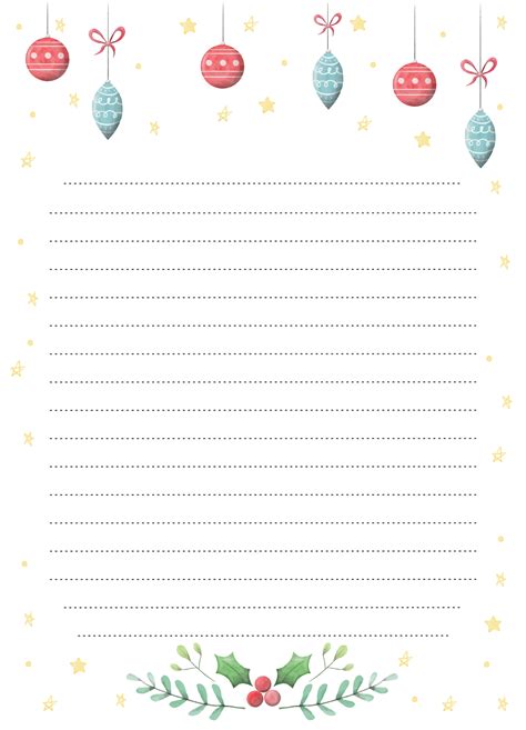 10 Best Christmas Writing Paper Template Printable