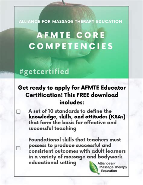 Get The Afmte Core Competencies Alliance For Massage Therapy Education