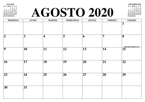 Calendario Julio Agosto 2016 Para Imprimir Icalendario Net