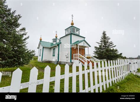 Front Entrance To The Tiny Historical Russian Orthodox Church In