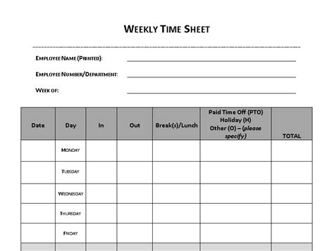 Weekly Timesheet Template Approveme Free Contract Templates