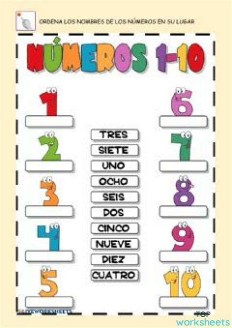 Numeros En Espanol Del 1 Al 10 Ejercicios Los Numeros En Espanol Images