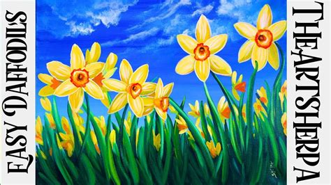 Art And Collectibles Daffodil Painting Flower Painting Acrylic Floral