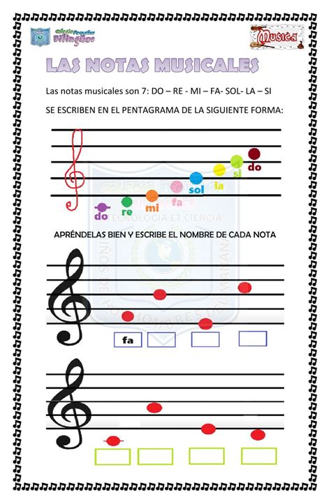 Notas Musicales Pentagrama 1ro Elementary Third Term 2020 Worksheet