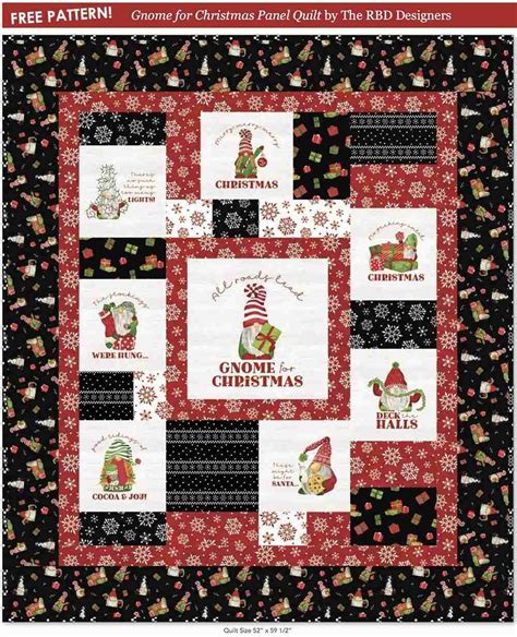 Free Christmas Quilt Pattern Gnome For Christmas Tara Reed Designs Inc
