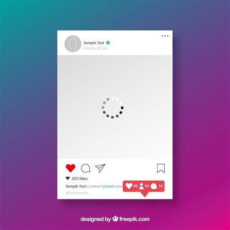 Free Vector Instagram Post Template With Notifications