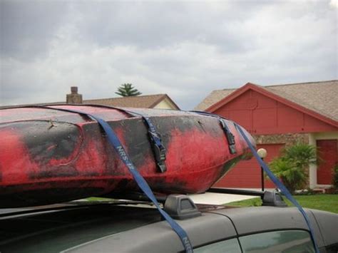 How To Strap A Kayak To A Roof Rack Kayaking Canoe And Kayak Kayak