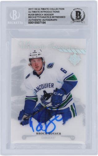 autographed brock boeser canucks hockey slabbed rookie card ebay