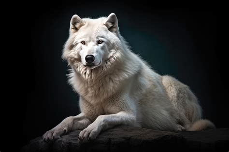 Premium Photo White Wolf In Habitat