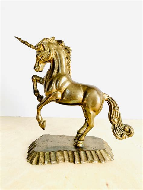 Vintage Mid Century Brass Unicorn