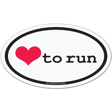 Love To Run Car Magnet White