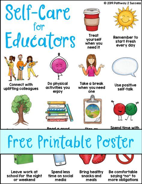 Self Care For Educators Poster Social Emotional Learning Education