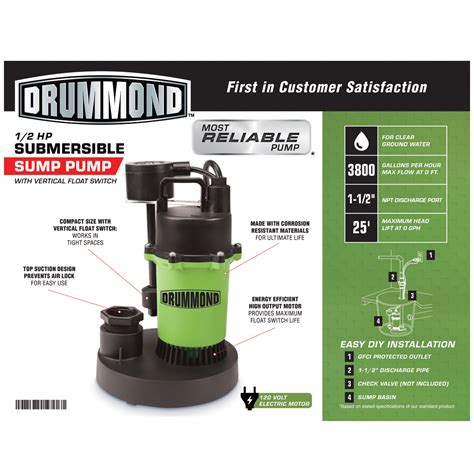 Harbor freight buys their top quality tools from the same factories that supply our competitors. 1/2 HP Submersible Sump Pump with Vertical Float 3800 GPH