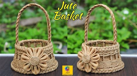 Diy Flower Basket With Jute Rope And Cardboard Jute Rope Flower