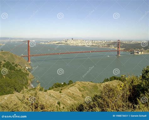 Gold Gate Bridge San Francisco Usa Stockbild Bild Von Meer Schacht