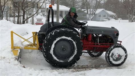 Plowing Heavy Wet Snow With The 1952 Ford 8n Farm Tractor After A