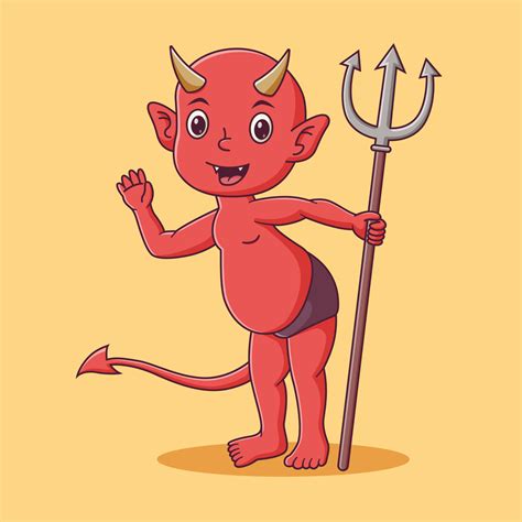 Cute Red Devil Monster Cartoon Red Devil Mascot Cartoon Character