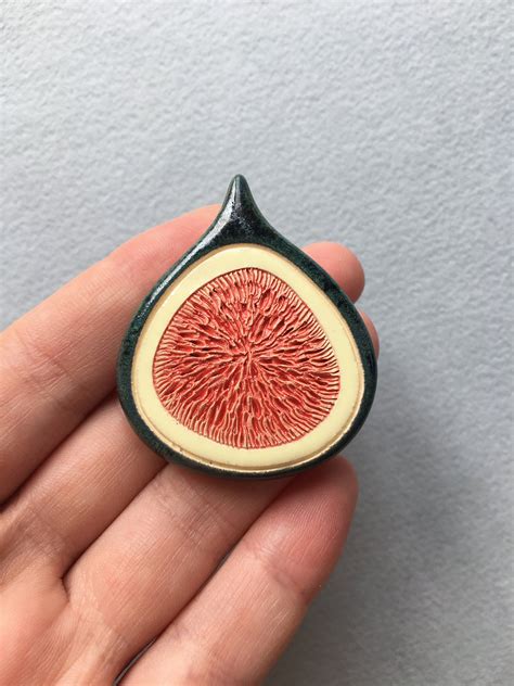 Clay Fig Pin Brooch Ceramic Jewelry Etsy In 2021 Ceramic Jewelry