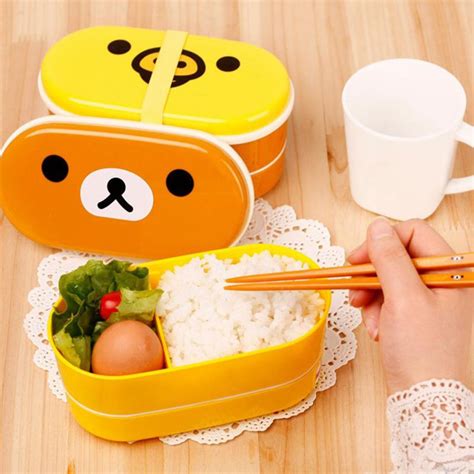 Buy Portable 2 Layer Cartoon Rilakkuma Lunchbox Bento