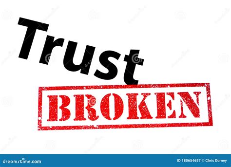 Broken Trust Word Crashed Into Pieces Stock Photo