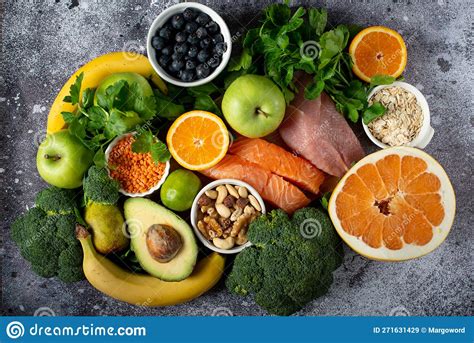 Proper Nutrition Set Of Healthy Foods Stock Image Image Of Salad