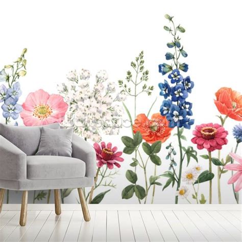 Growing Meadow Flowers Wall Mural Wallsauce Uk