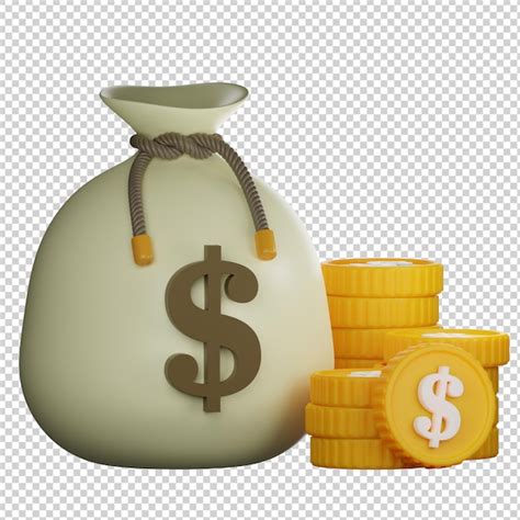 Premium Psd Money Coins Bag 3d Illustration