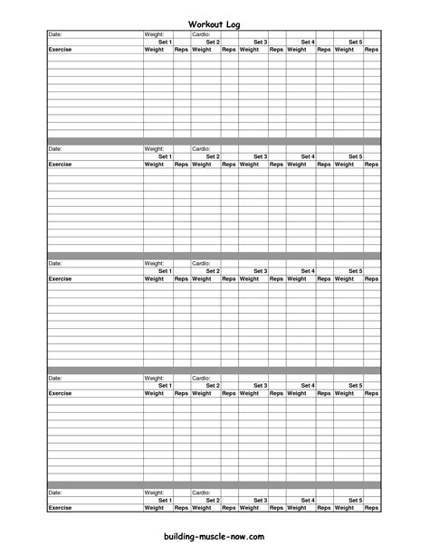 Biblical Homemaking Health And Fitness Log Printable With Free Free Printable Workout Log