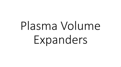 Plasma Volume Expanders Pharmacology Youtube