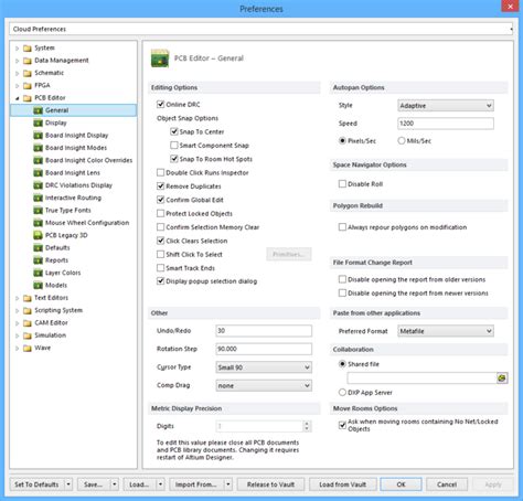 Defining General Pcb Editor Preferences For Altium Designer Altium